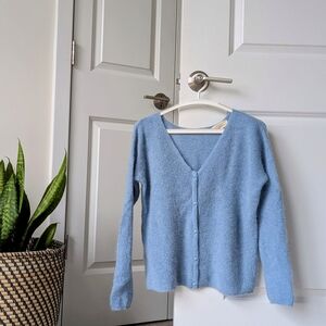 Sezane Barry Cardigan | Light Blue Women's Sweater | Rare and Like New